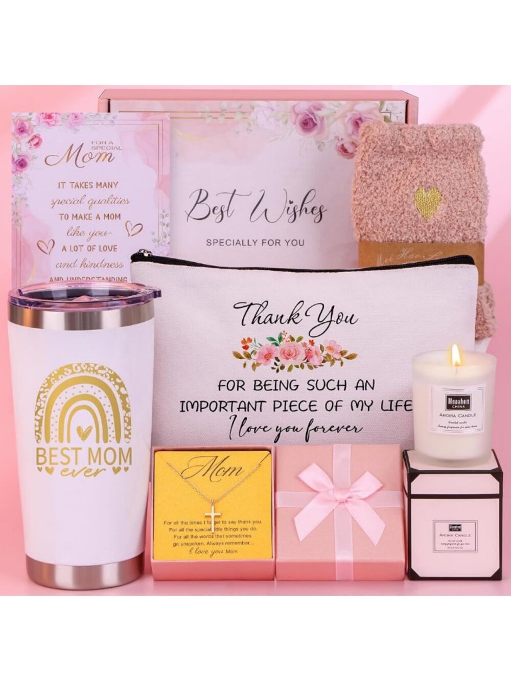 Unique Birthday & Christmas Gifts for Mom - Personalized Gift Box & Tumbler